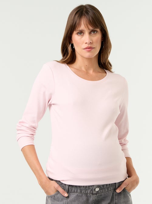 Ribstof zwangerschaps T-shirt - Kiabi Ribstof zwangerschaps T-shirt - Kiabi
