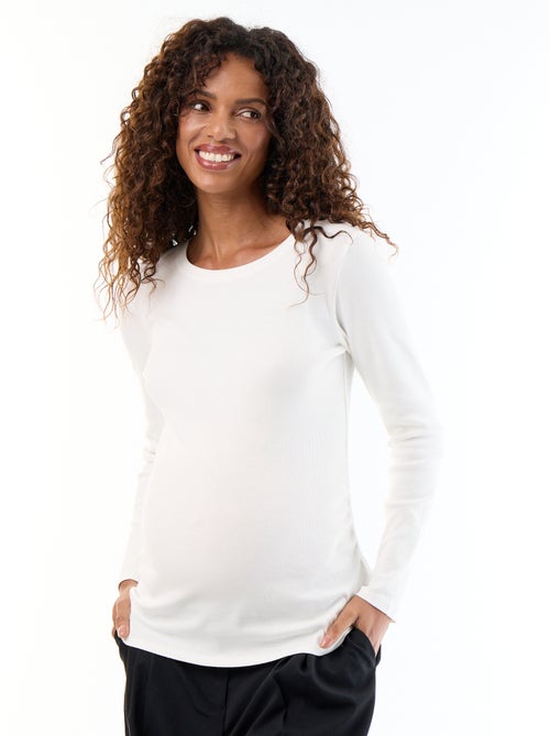 Ribstof zwangerschaps T-shirt - Kiabi Ribstof zwangerschaps T-shirt - Kiabi