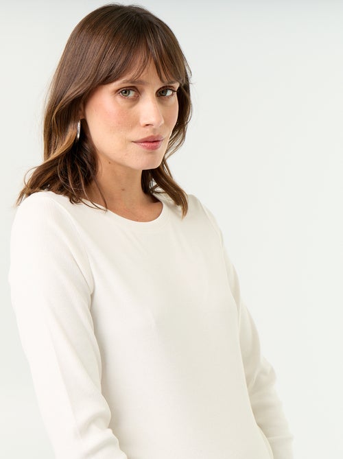Ribstof zwangerschaps T-shirt - Kiabi