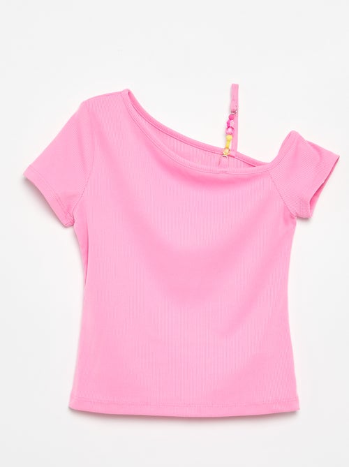 Ribtop met asymmetrische hals - Kiabi