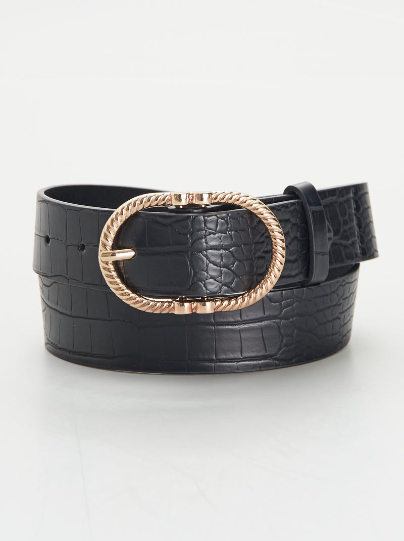 Riem met krokodileffect ZWART - Kiabi