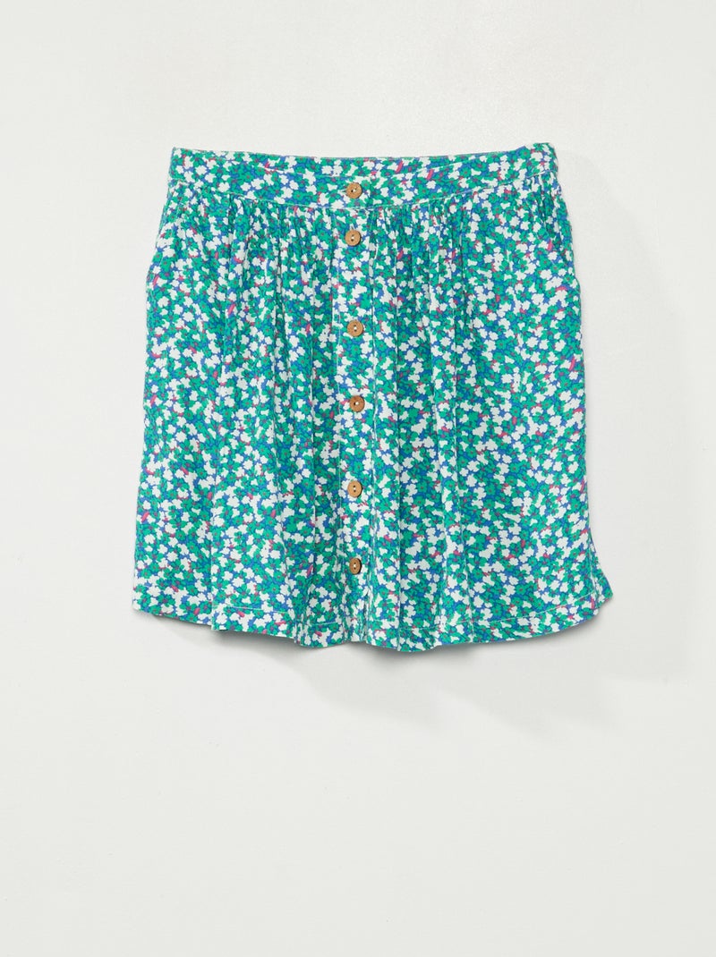 Rok met bloemenmotief GROEN - Kiabi