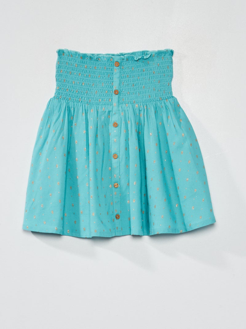 Rok met gesmokte taille BLAUW - Kiabi