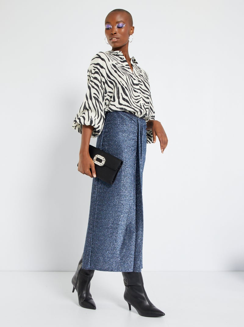 Rok met pailletten BLAUW - Kiabi