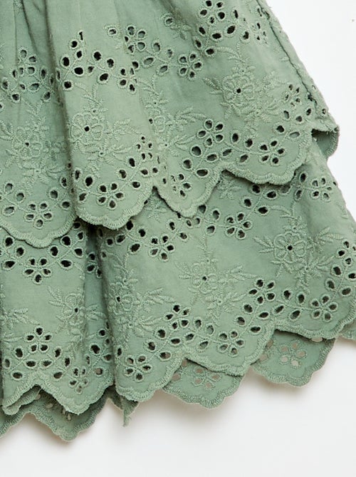 Rok met ruches en broderie anglaise - Kiabi