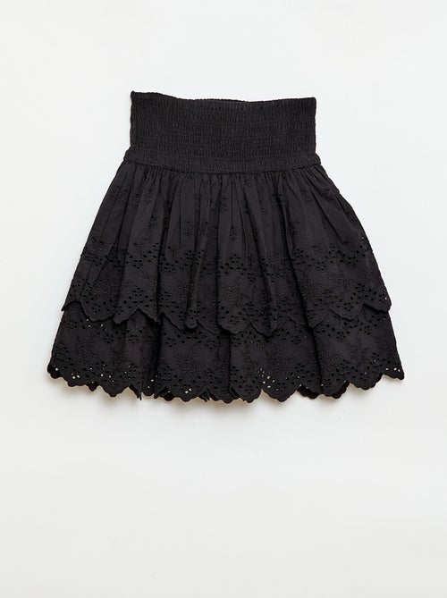 Rok met ruches en broderie anglaise - Kiabi