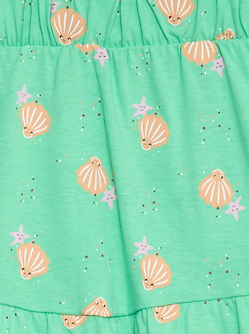 Rok met ruches en print Groen - Kiabi