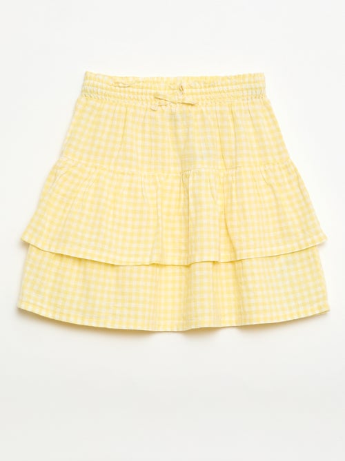 Rok met vichyruit en volants - Kiabi