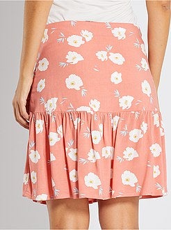 Rok met volants en bloemenprint - Kiabi