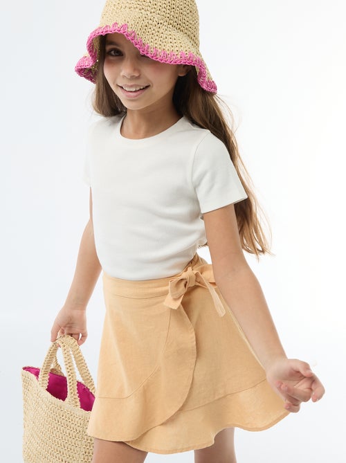 Rok met volants van linnenmix - Kiabi