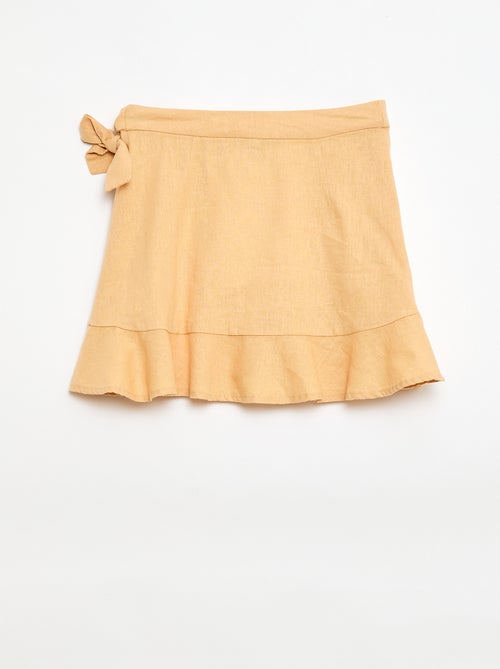 Rok met volants van linnenmix - Kiabi