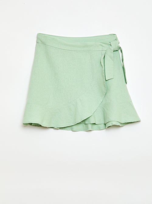 Rok met volants van linnenmix - Kiabi