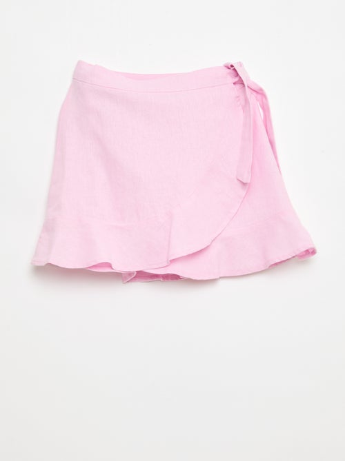 Rok met volants van linnenmix - Kiabi