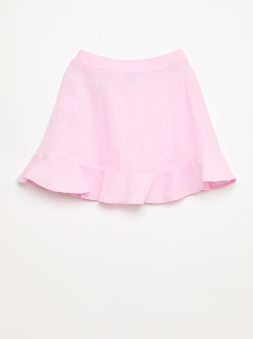 Rok met volants van linnenmix - Kiabi