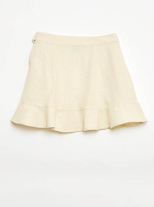 Rok met volants van linnenmix - Kiabi