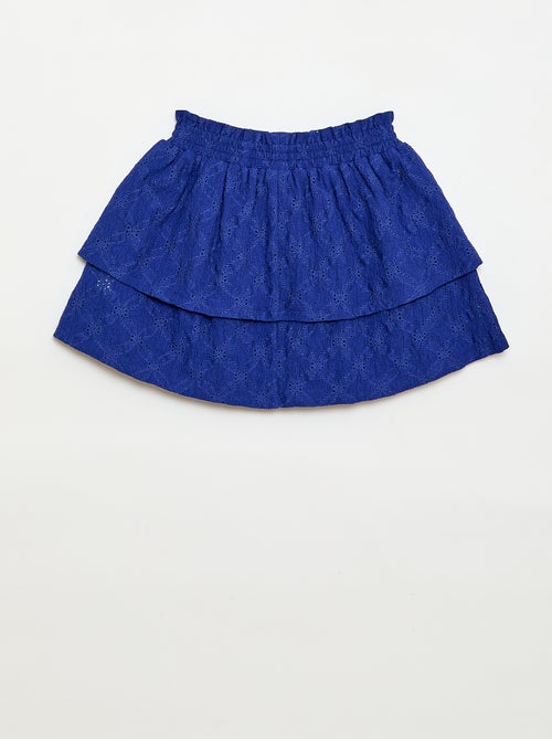 Rok van broderie anglaise met ruches - Kiabi
