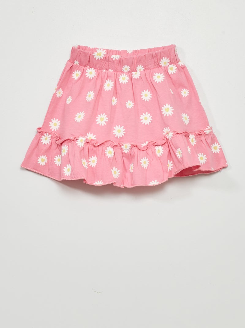 Rok van jersey met print roze - Kiabi