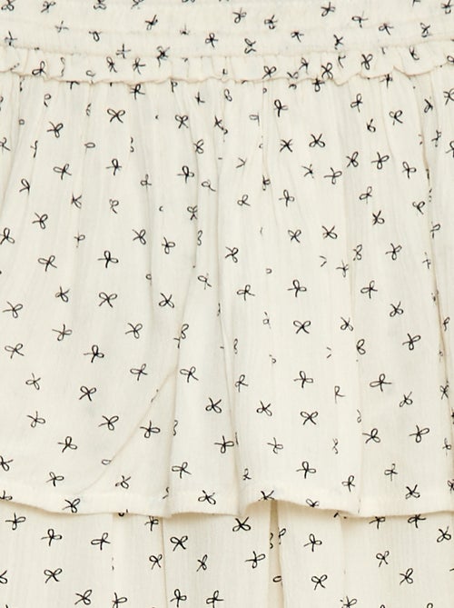 Rok van kreukeltricot met bloemenprint - Kiabi