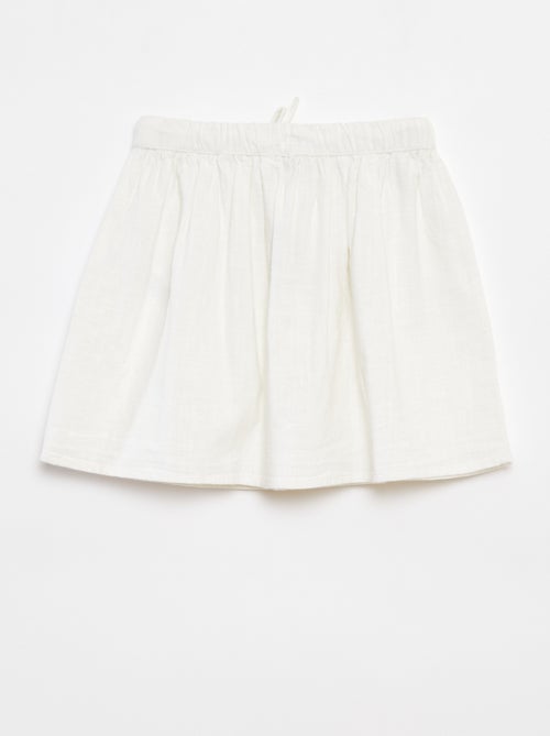 Rok van lichte stof met 2 opgestikte zakken met borduursel - Kiabi