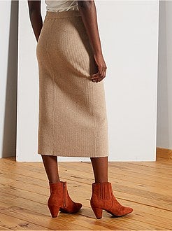 Damesmode maat 34-48 - Rok van ribtricot - Kiabi