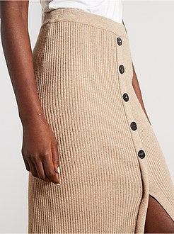 Damesmode maat 34-48 - Rok van ribtricot - Kiabi