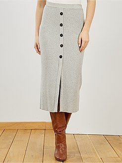 Damesmode maat 34-48 - Rok van ribtricot - Kiabi