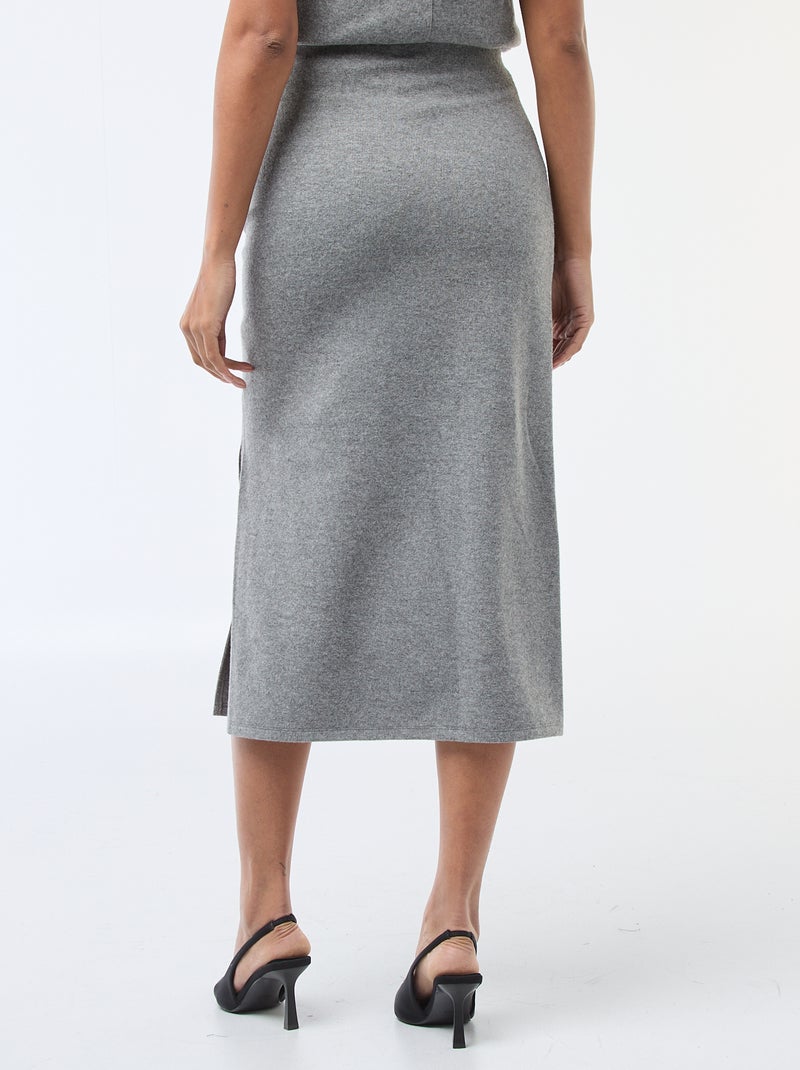 Rok van zachte tricot met gedrapeerd effect Grijs - Kiabi