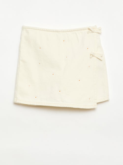 Rokbroek met all-over geborduurde motieven - Kiabi
