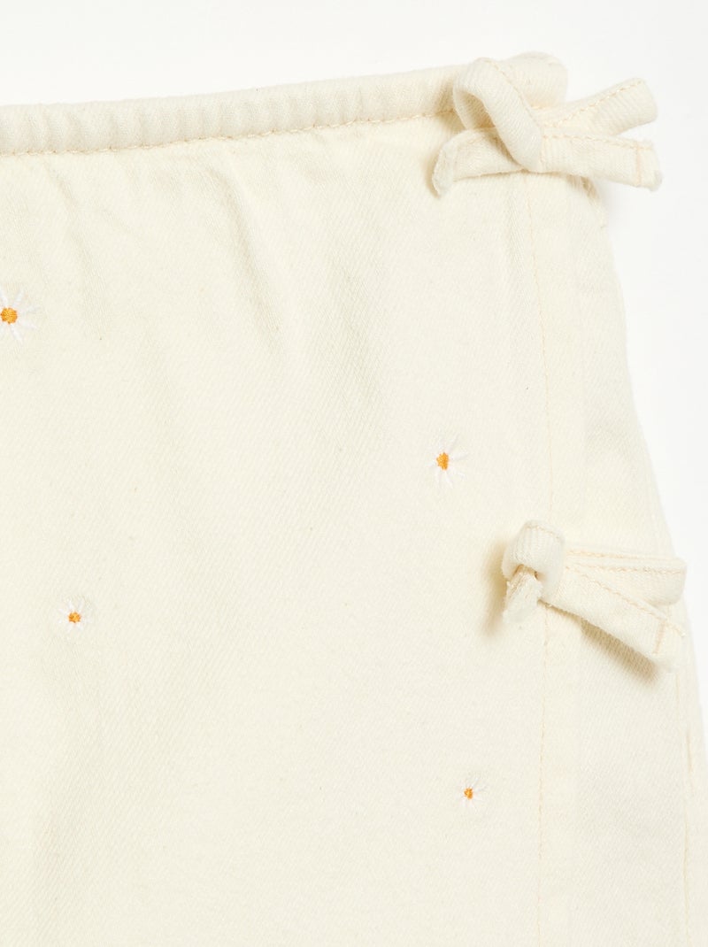 Rokbroek met all-over geborduurde motieven Biege - Kiabi