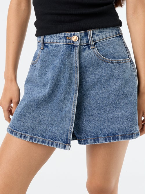 Rokbroek van denim met hoge taille - Kiabi