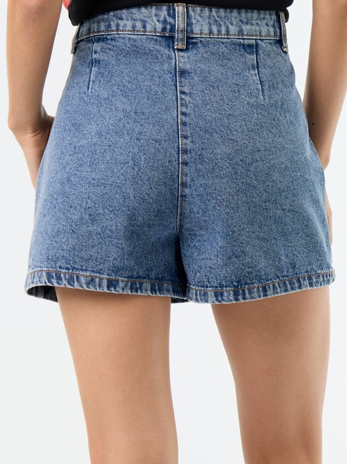 Rokbroek van denim met hoge taille - Kiabi