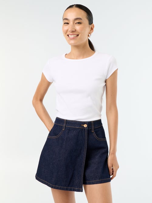 Rokbroek van denim met hoge taille - Kiabi
