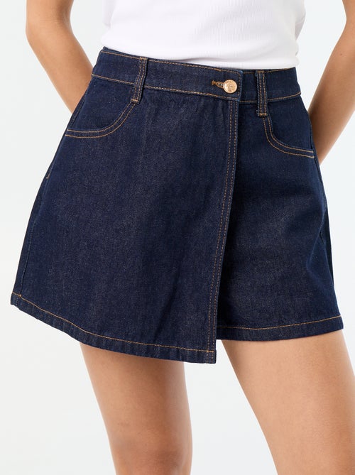 Rokbroek van denim met hoge taille - Kiabi