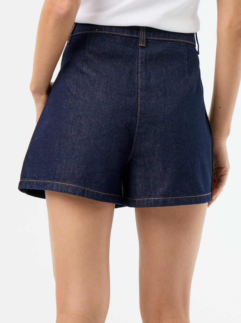 Rokbroek van denim met hoge taille Blauw - Kiabi