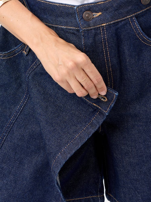 Rokbroek van ongewassen denim - Kiabi
