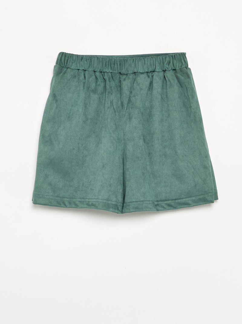Rokbroek van suèdelookstof Groen - Kiabi