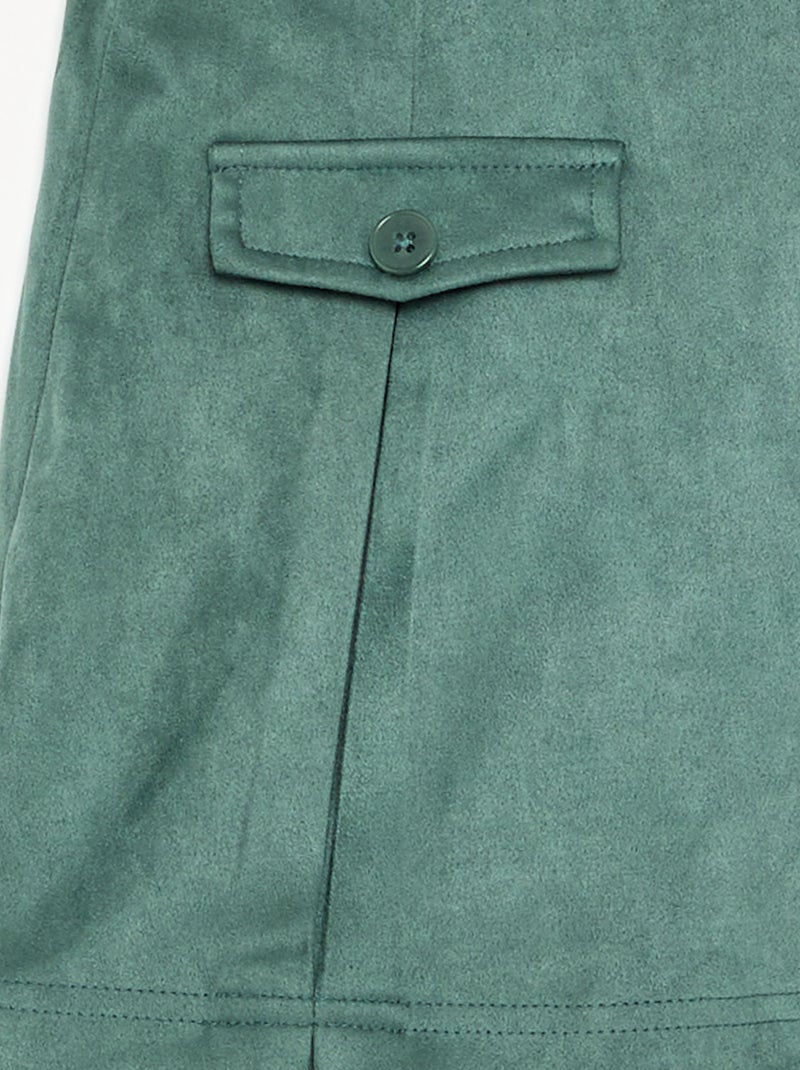 Rokbroek van suèdelookstof Groen - Kiabi