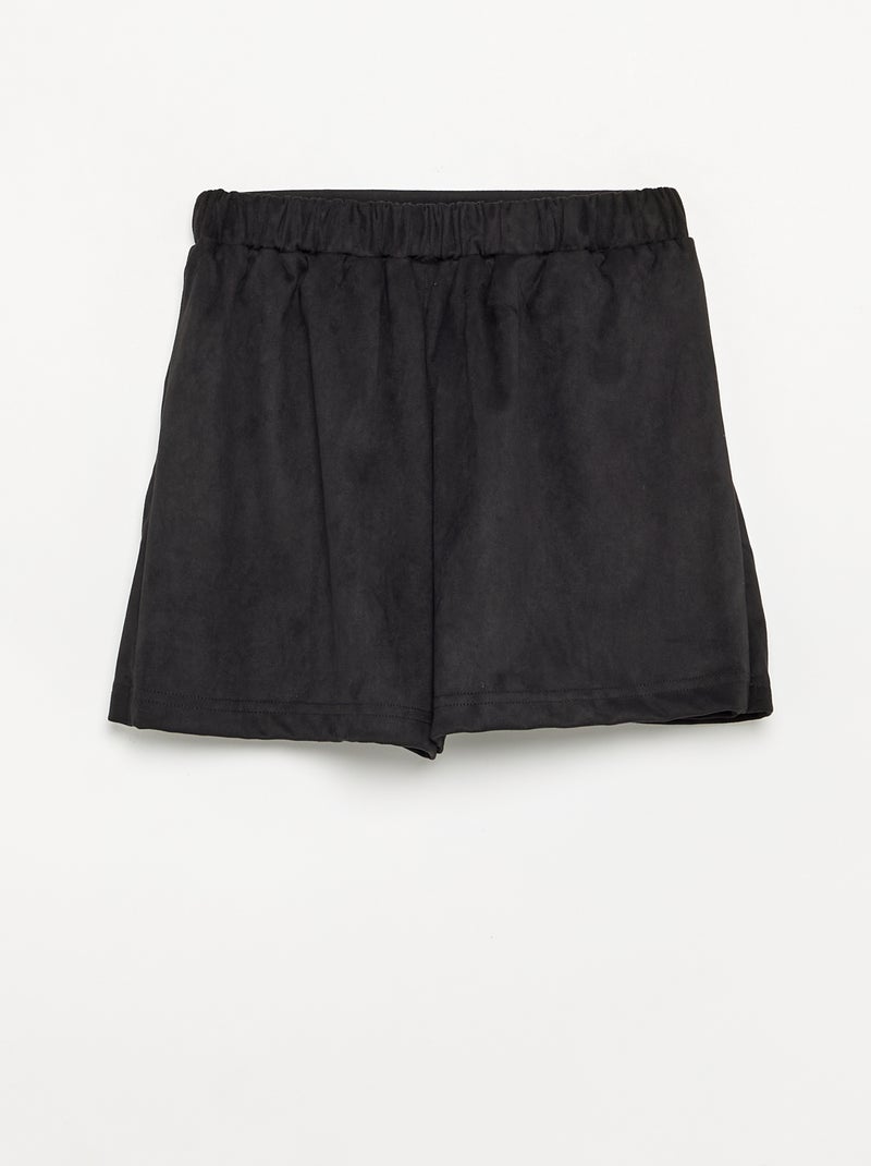 Rokbroek van suèdelookstof Zwart - Kiabi