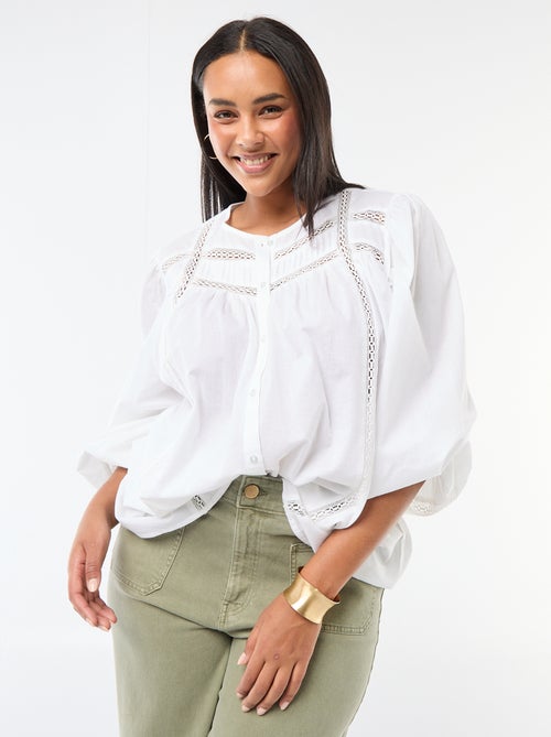 Romantische katoenen blouse - Kiabi