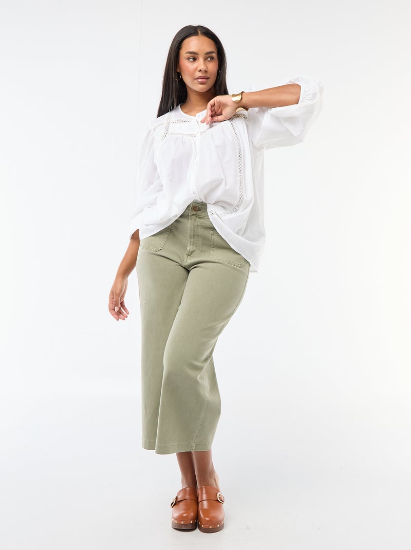 Romantische katoenen blouse Wit - Kiabi