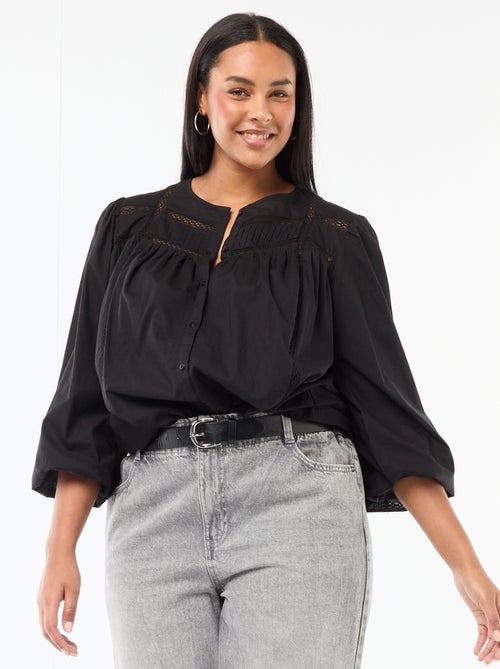 Romantische katoenen blouse - Kiabi