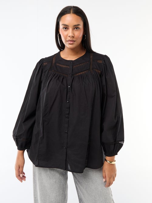 Romantische katoenen blouse - Kiabi