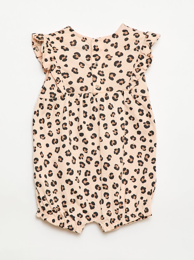 Romper met print van katoenen jersey Biege - Kiabi