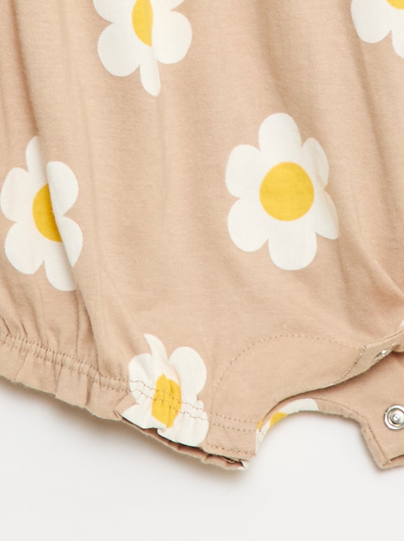 Romper met print van katoenen jersey Biege - Kiabi