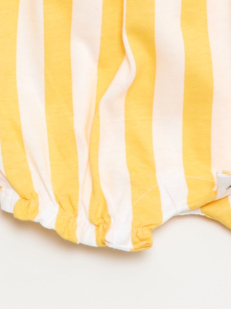 Romper met print van katoenen jersey Geel - Kiabi