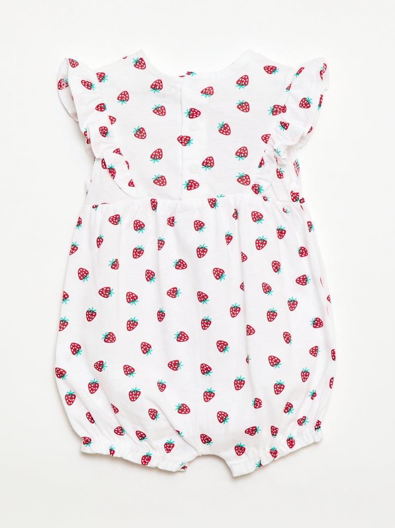 Romper met print van katoenen jersey Wit - Kiabi