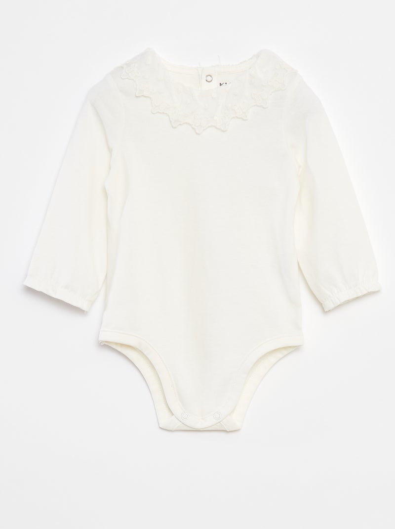 Rompertje met kanten kraagje Wit - Kiabi