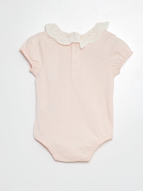 Rompertje met kraagje in broderie anglaise - Kiabi