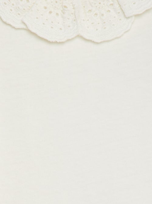 Rompertje met kraagje in broderie anglaise - Kiabi