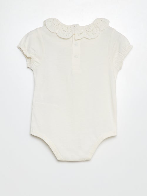 Rompertje met kraagje in broderie anglaise - Kiabi